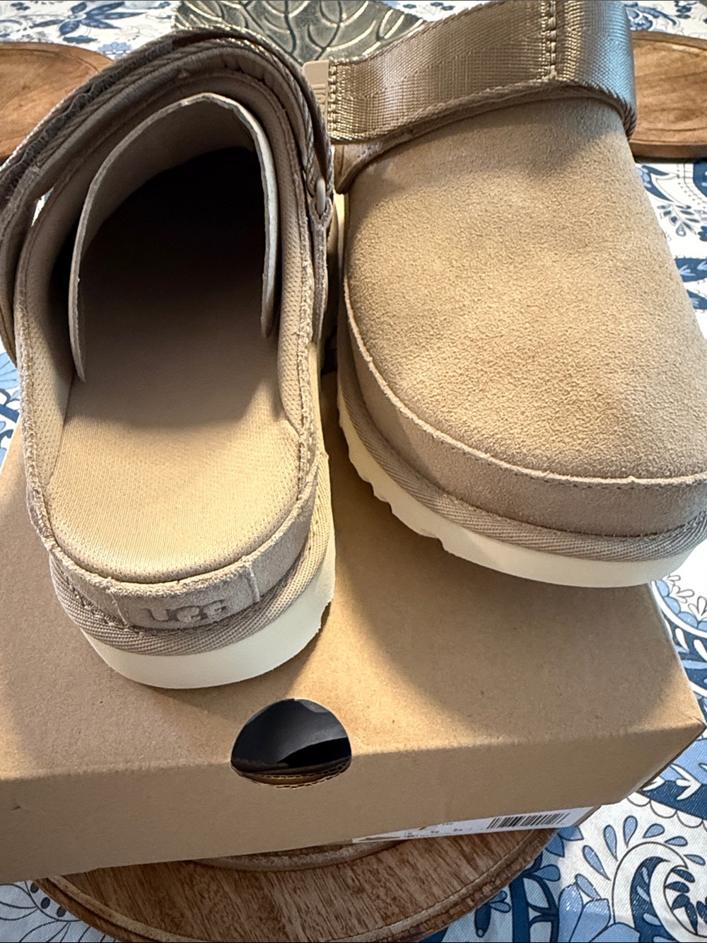 UGG Women's Sand Suede Clog Mules with Adjustable Strap - Picture 3 of 7